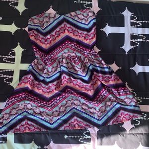 Strapless Aztec Patterned Dress